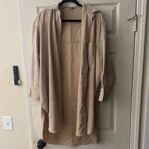 Zara Women's Tan Longline Jacket Blouse